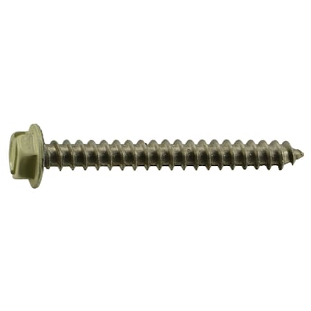 Midwest Fastener Sheet Metal Screw, #8 x 1-1/2 in, Painted 18-8 Stainless Steel Hex Head 15 PK 71084